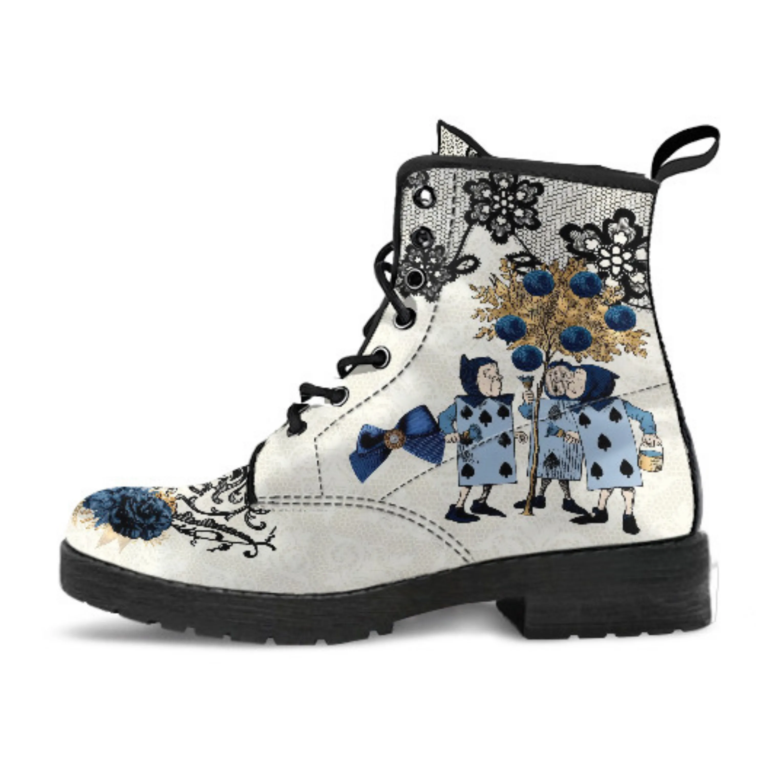 Alice in Wonderland Boots - Alice in Wonderland Gifts #101 Blue & Red Series, Birthday Gifts, Gift Idea, Women's Aesthetic Shoes