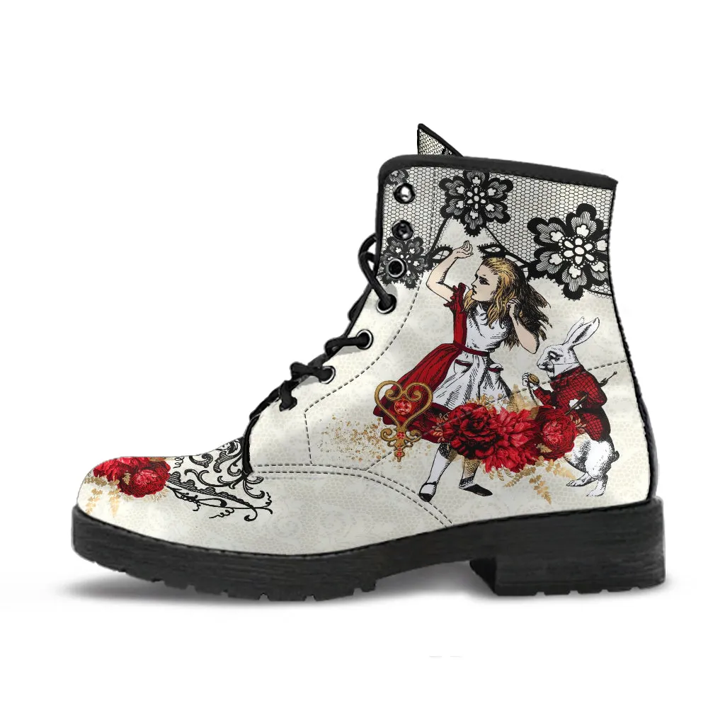 Alice in Wonderland Boots - Alice in Wonderland Gifts #101 Blue & Red Series, Birthday Gifts, Gift Idea, Women's Aesthetic Shoes