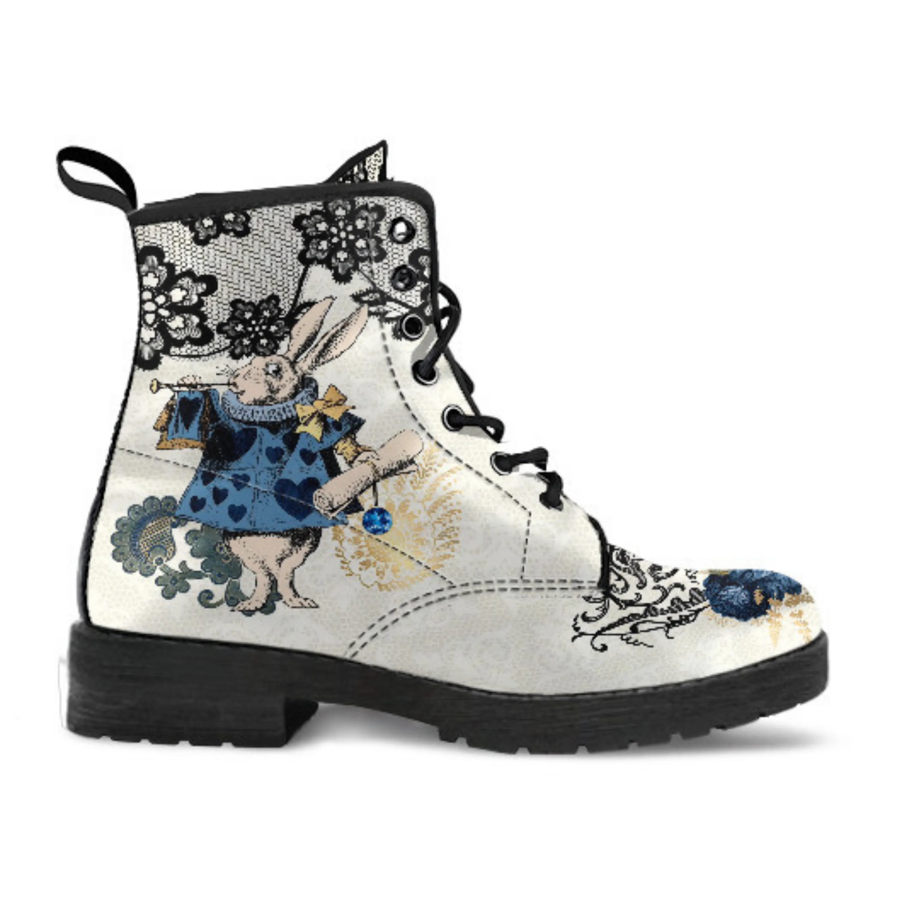 Alice in Wonderland Boots - Alice in Wonderland Gifts #101 Blue & Red Series, Birthday Gifts, Gift Idea, Women's Aesthetic Shoes