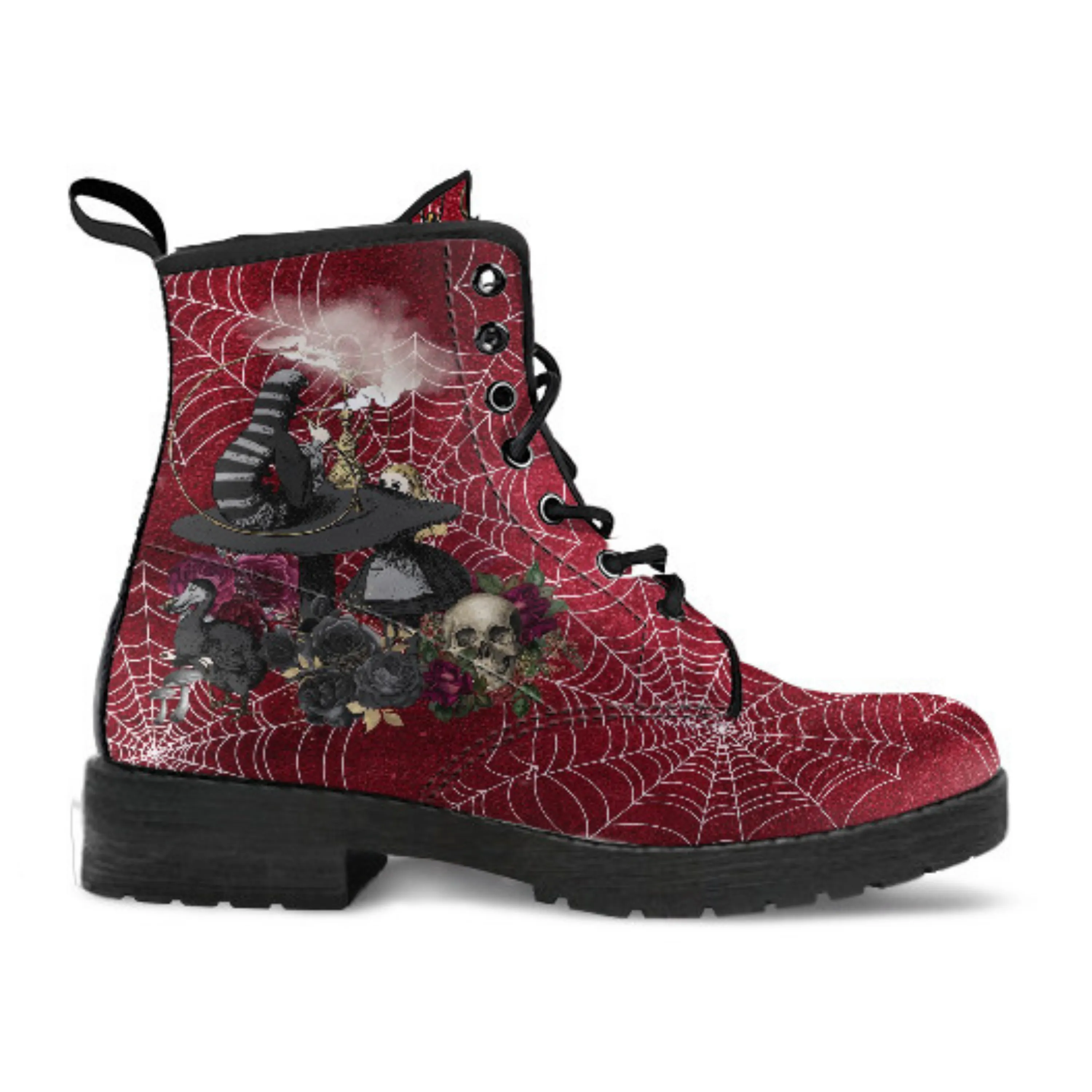 Alice in Wonderland Boots - Alice in Wonderland Gifts #102 Goth Series, Custom Shoes, Vegan Leather 90s