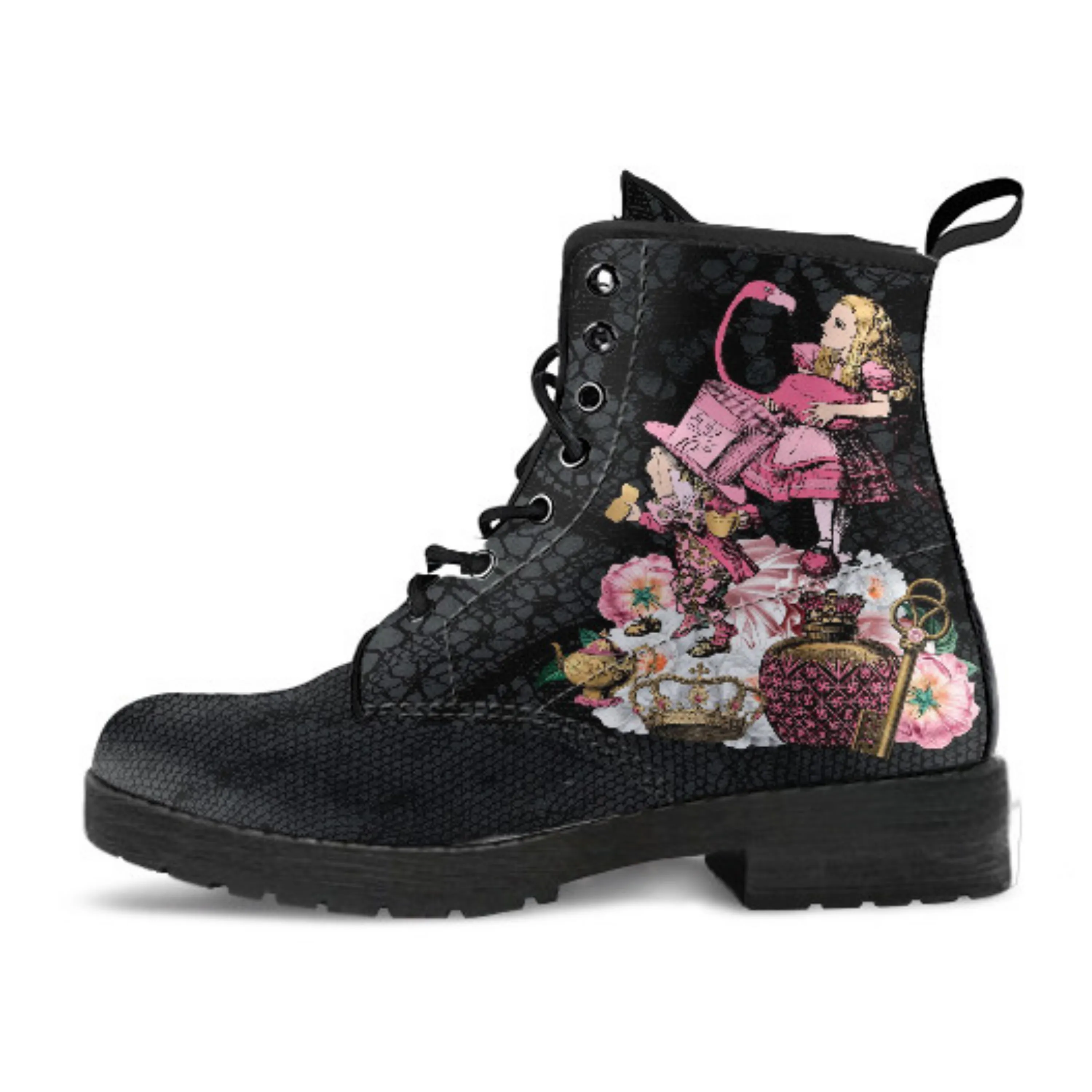 Alice in Wonderland Boots - Alice in Wonderland Gifts #102 Pink Series, Gift Idea, Women's Boots, Custom Aesthetic Shoes