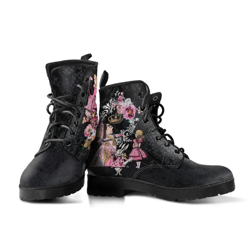 Alice in Wonderland Boots - Alice in Wonderland Gifts #102 Pink Series, Gift Idea, Women's Boots, Custom Aesthetic Shoes