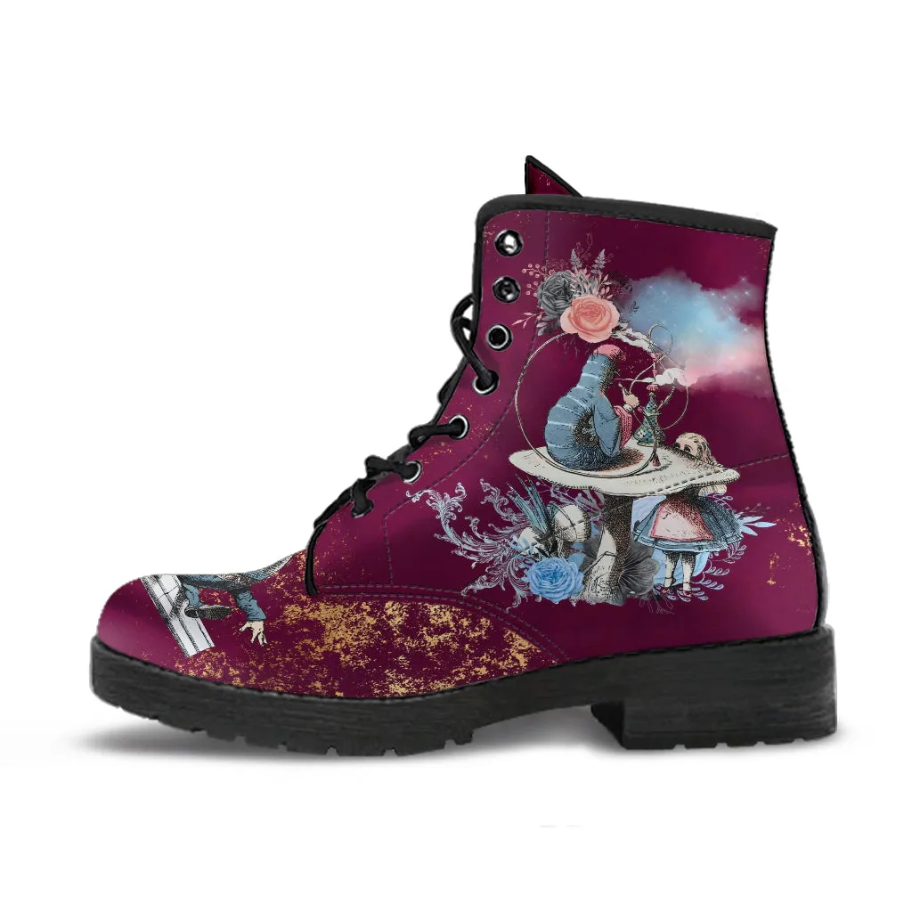 Alice in Wonderland Boots - Alice in Wonderland Gifts #107 Blue Series, Birthday Gift Women's Boots, Custom Aesthetic Shoes