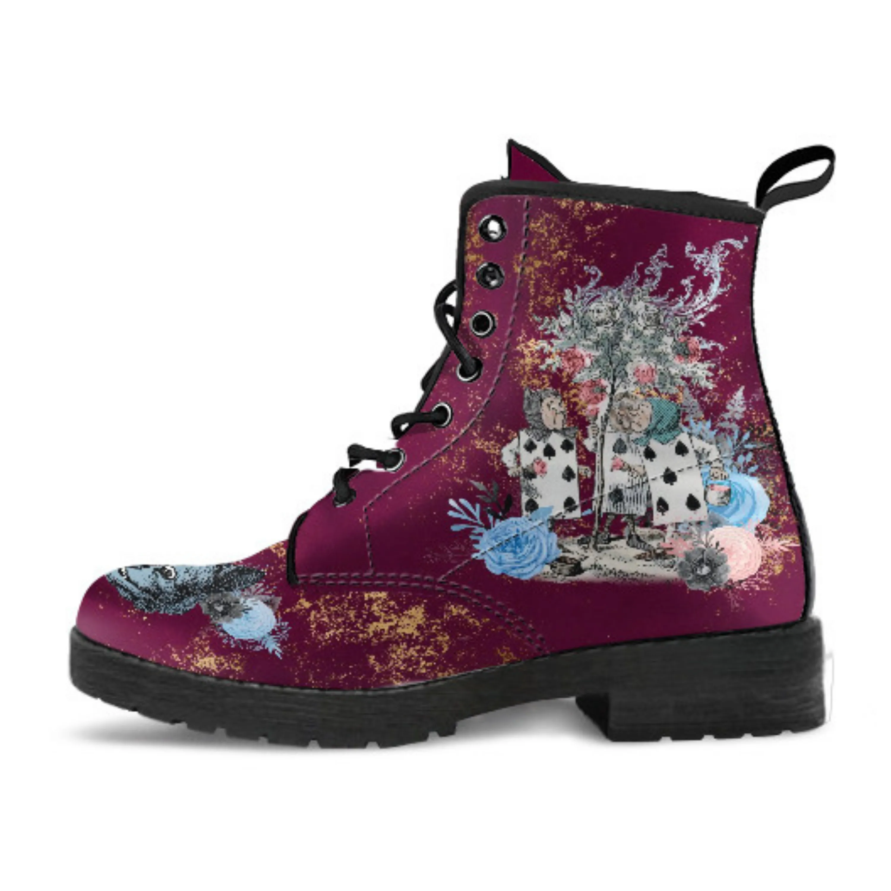 Alice in Wonderland Boots - Alice in Wonderland Gifts #107 Blue Series, Birthday Gift Women's Boots, Custom Aesthetic Shoes