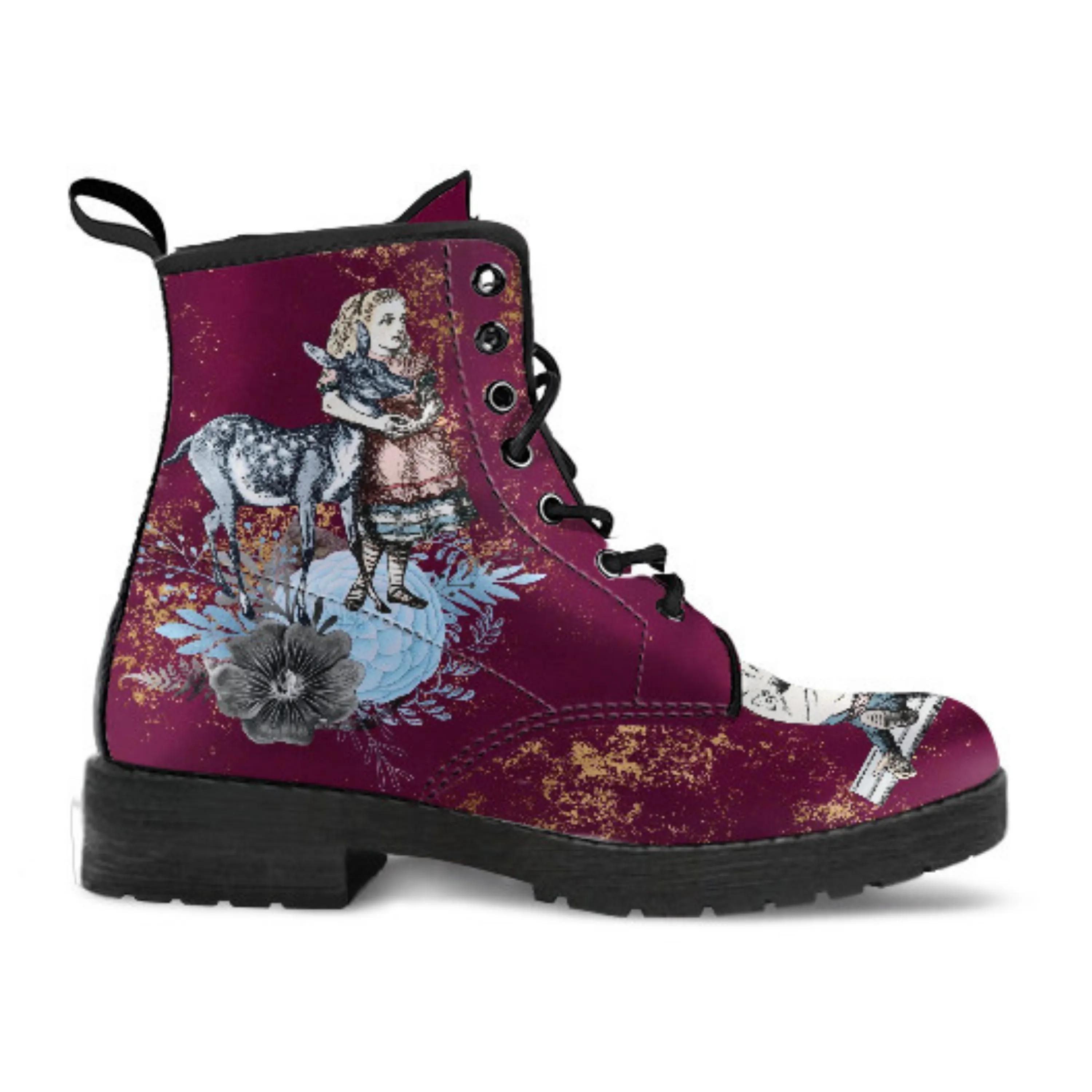 Alice in Wonderland Boots - Alice in Wonderland Gifts #107 Blue Series, Birthday Gift Women's Boots, Custom Aesthetic Shoes