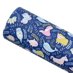 ANIMAL FRIENDS - Custom Printed Smooth Faux Leather