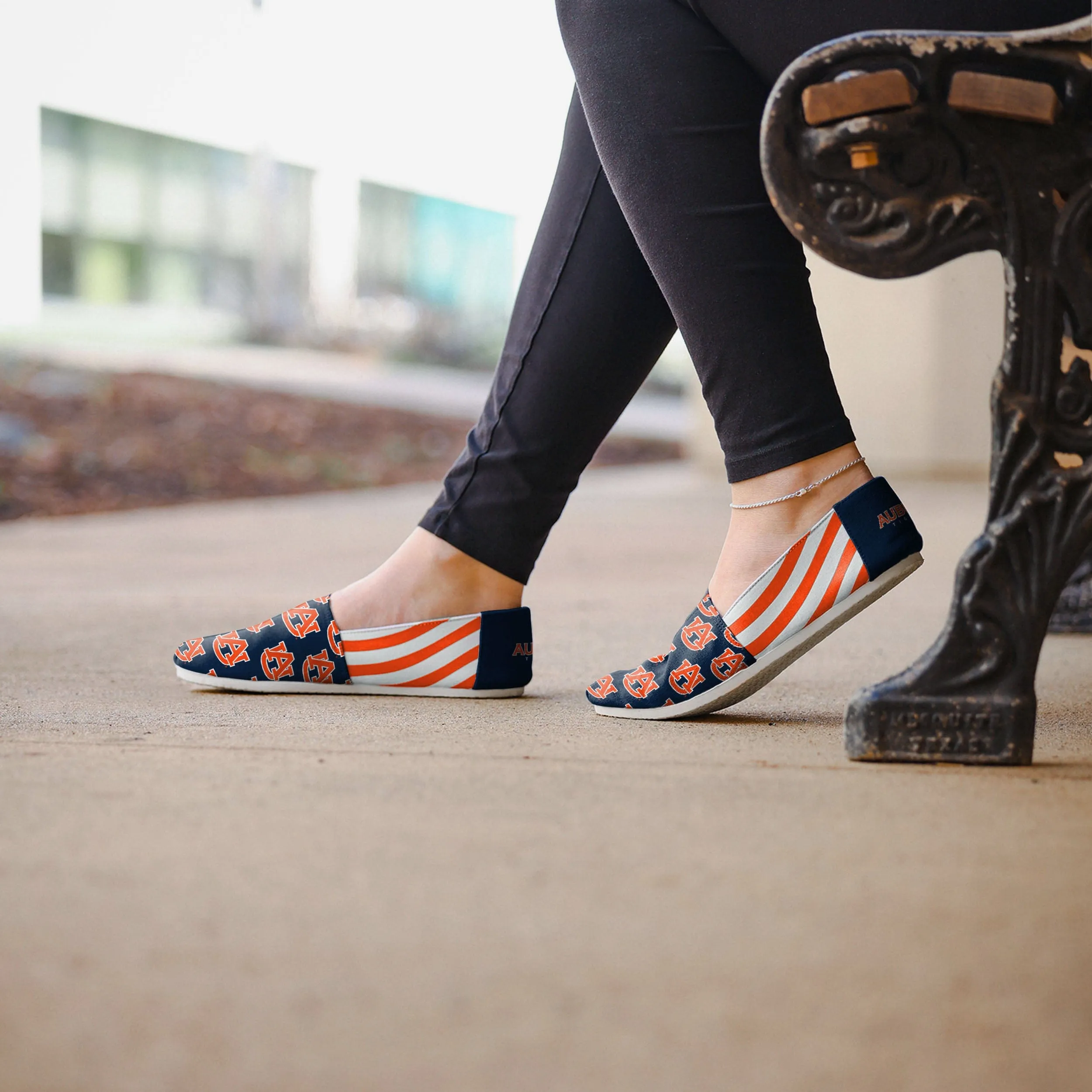 Auburn Tigers Womens Stripe Canvas Shoe