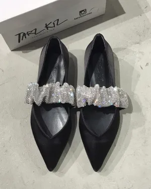 Black Flat Sequined Skirt Espadrilles