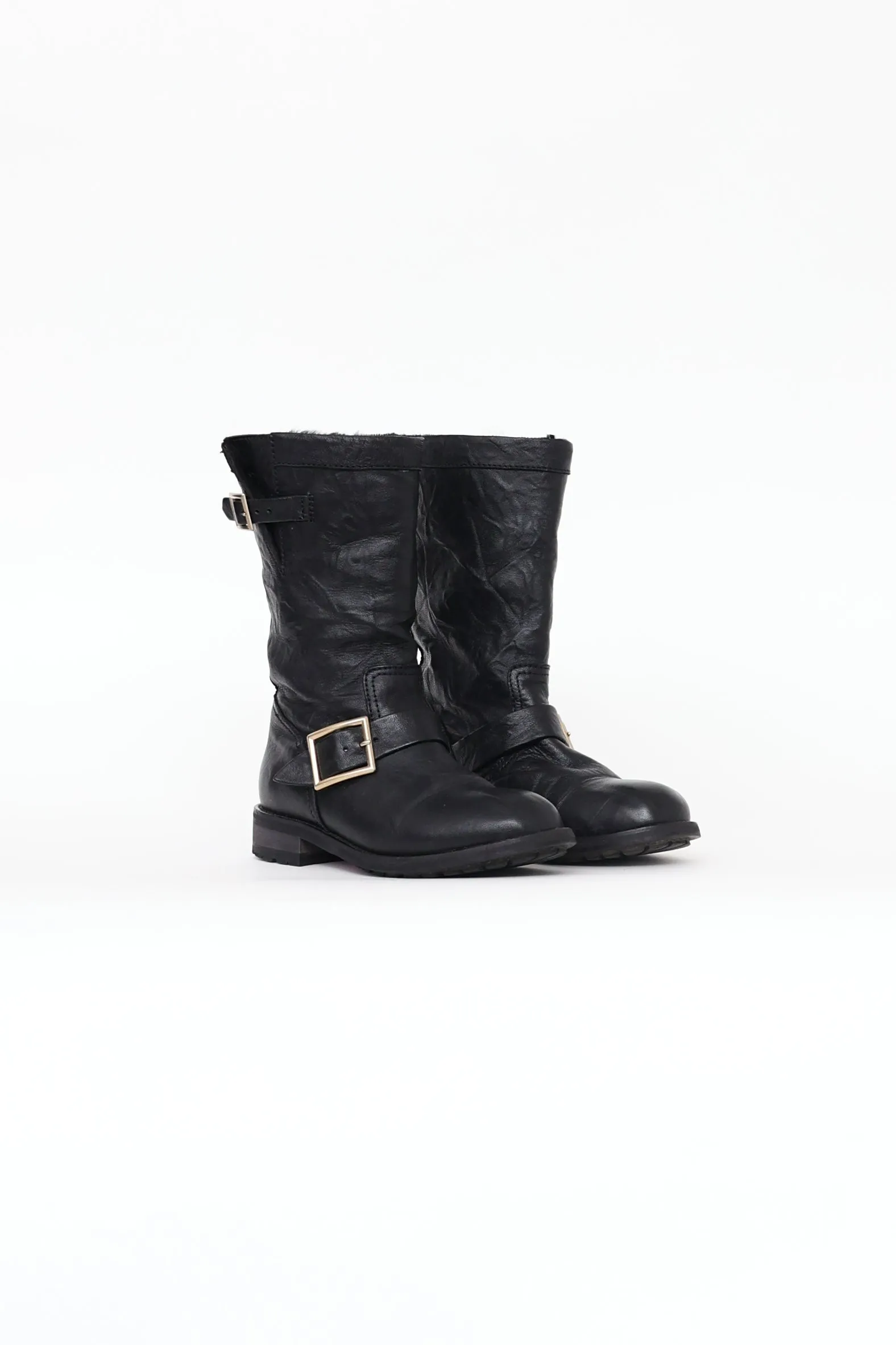 Black Leather Biker II Boot
