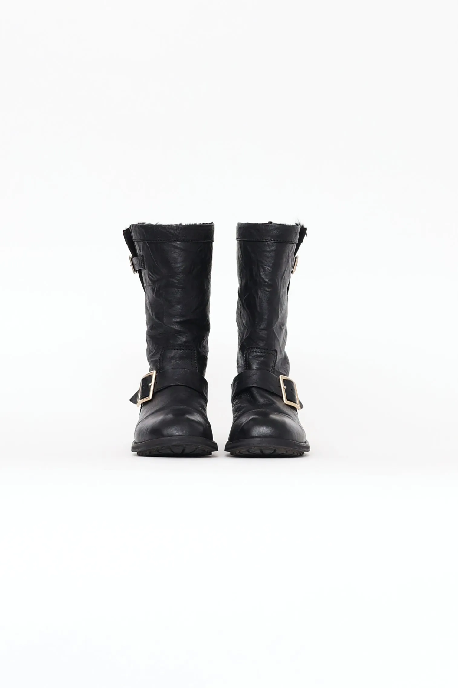 Black Leather Biker II Boot