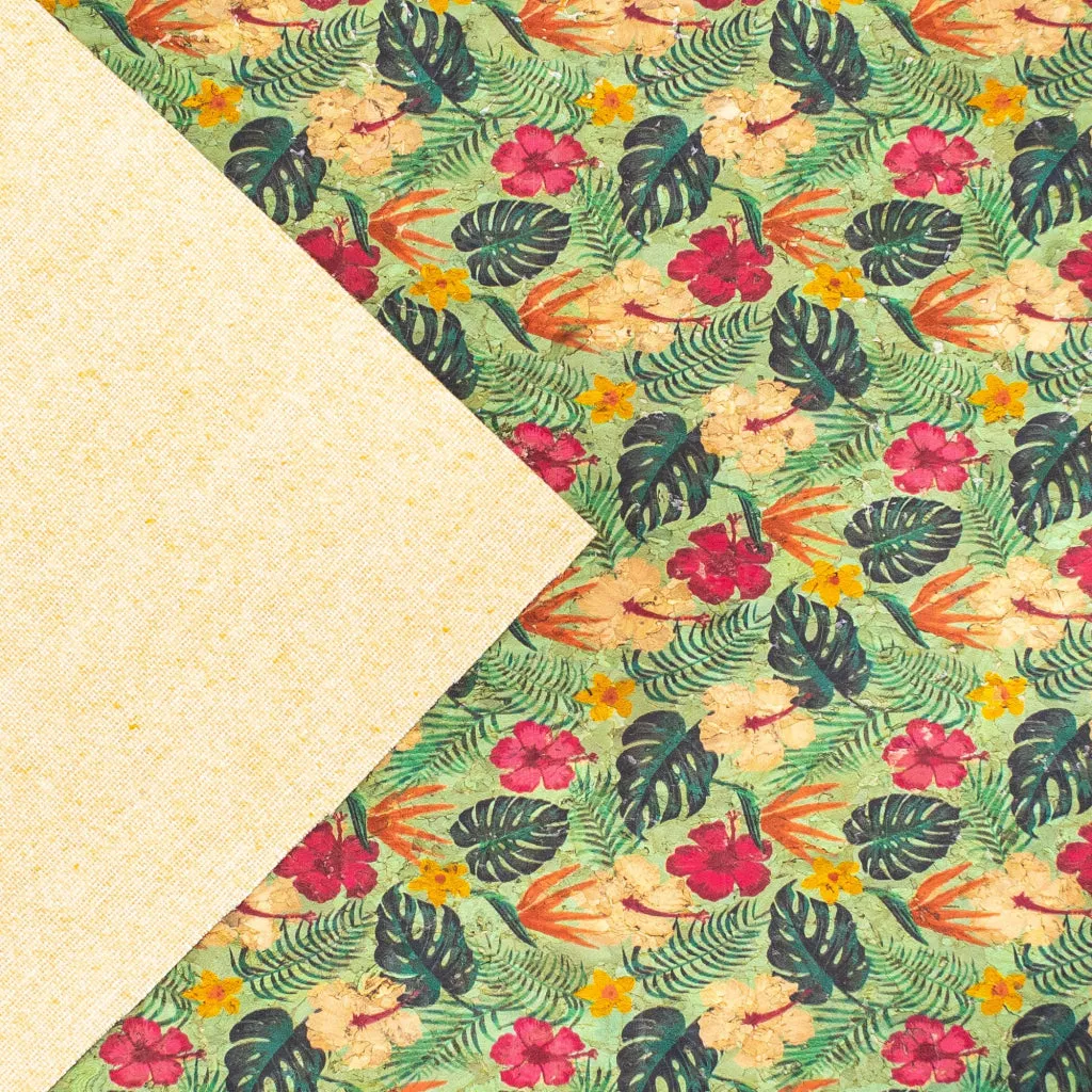 BUY 1 GET 1 FREE: Tropic Florals, Cork Fabric COF-311-A