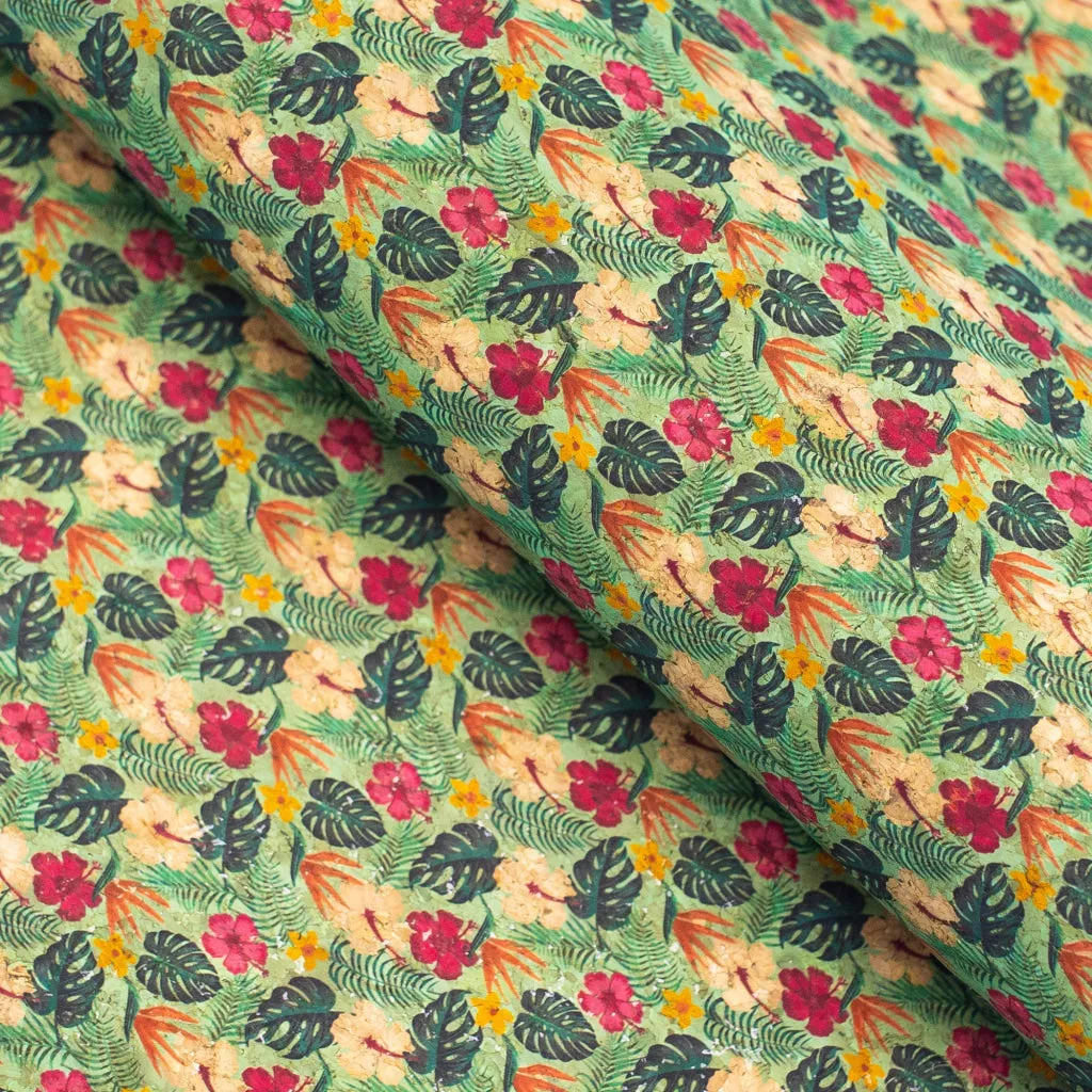 BUY 1 GET 1 FREE: Tropic Florals, Cork Fabric COF-311-A