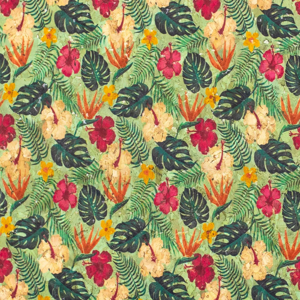 BUY 1 GET 1 FREE: Tropic Florals, Cork Fabric COF-311-A