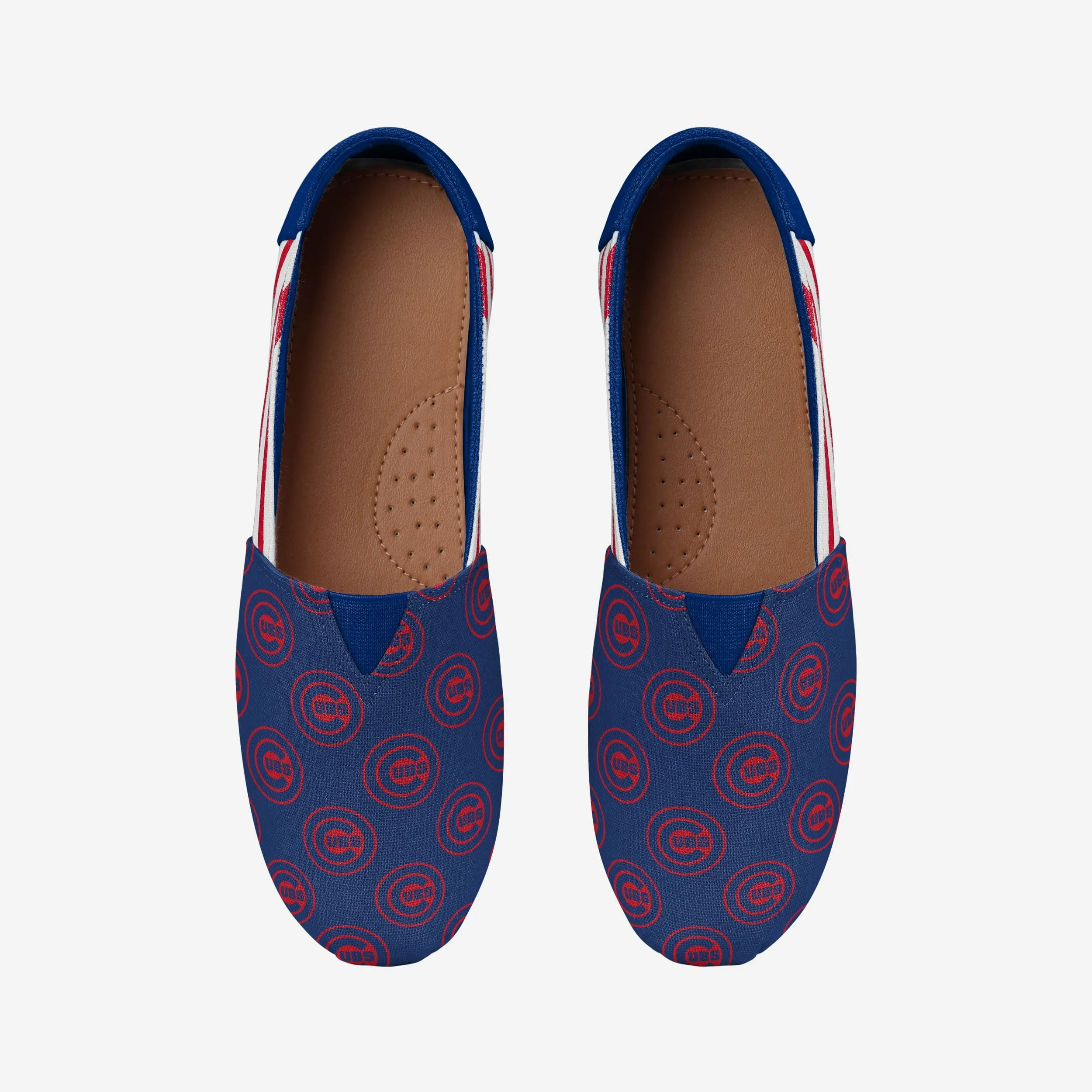 Chicago Cubs Womens Stripe Canvas Shoe