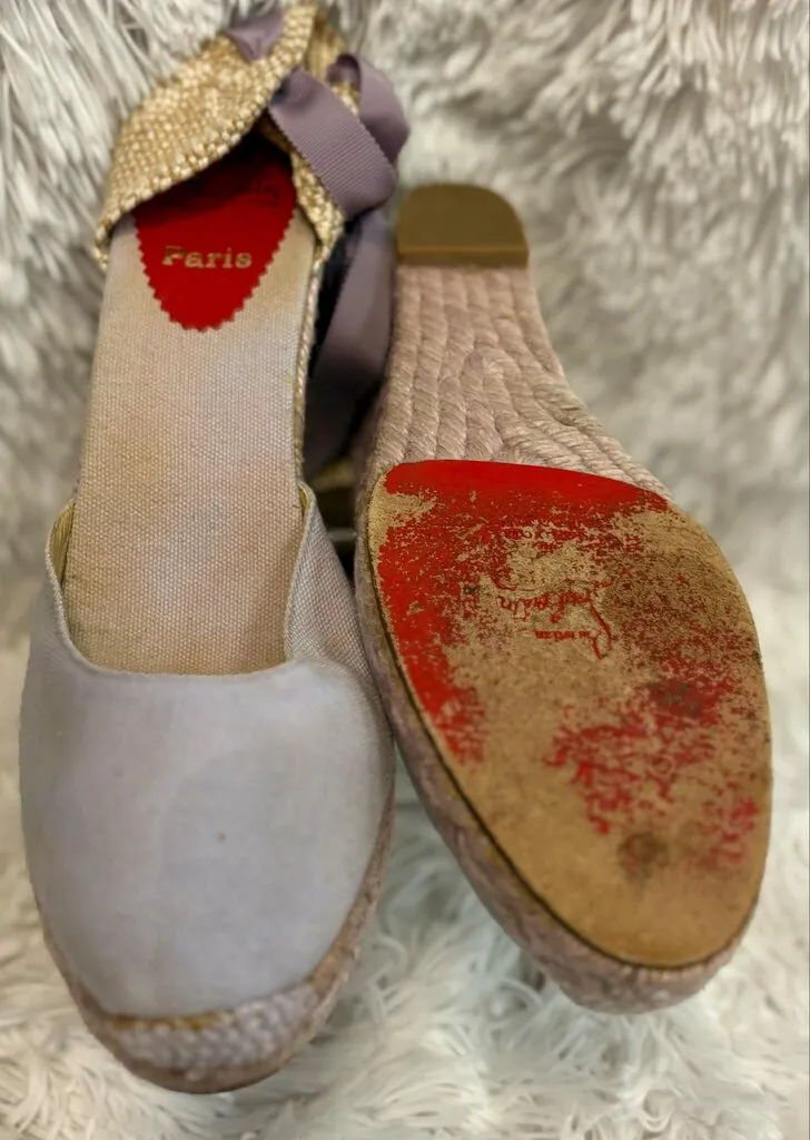 Christian Louboutin Canvas Wrap Espadrilles - Size 40