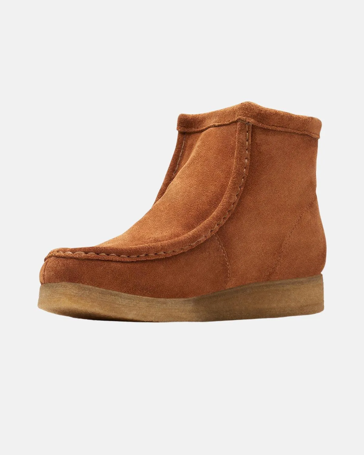 CLARKS ORIGINALS WOMENS WALLABEE HI BOOTS CARAMEL WLINED
