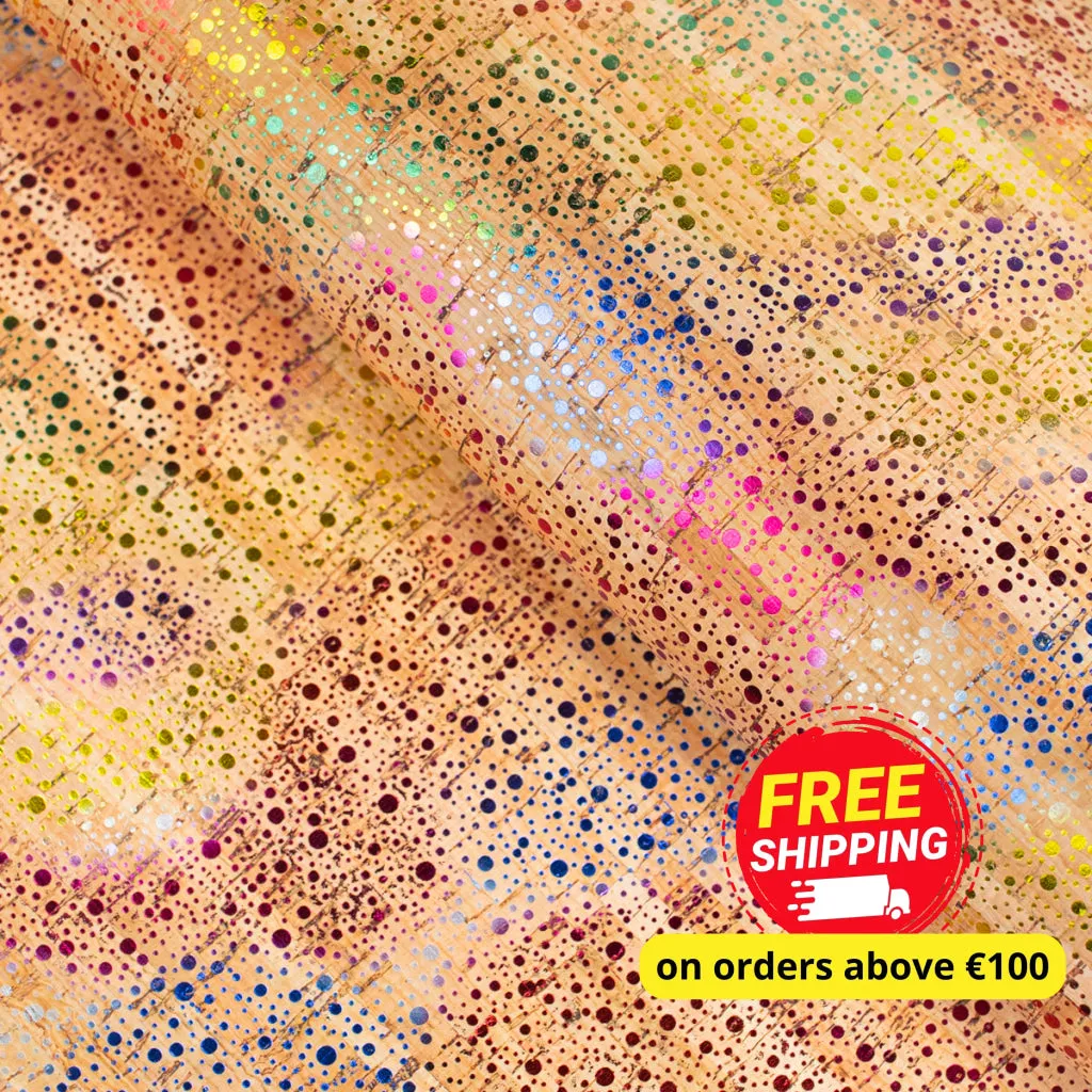 Colorful Speckled Cork Fabric  COF-465