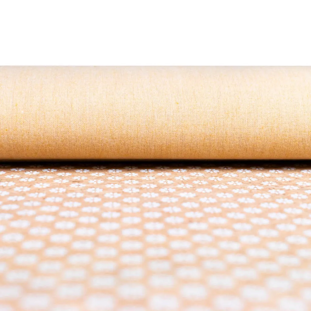 Delicate Daisy Charm: Fresh and Natural White Floral Cork Fabric COF-576