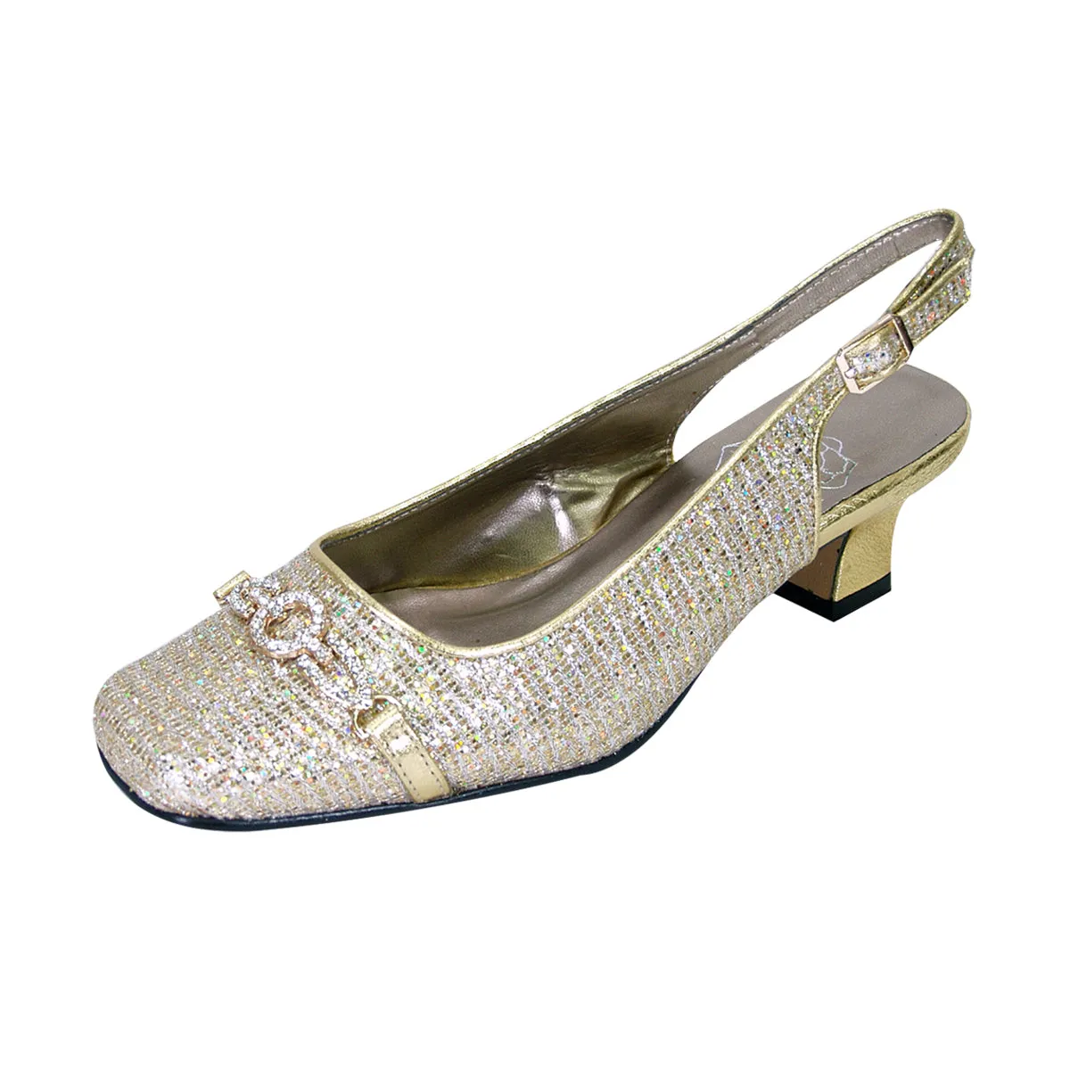 FLORAL Chelsea Women's Wide Width Crystal Ornament Slingback Shoes