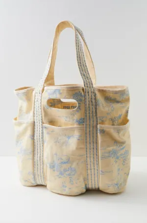 FREE PEOPLE PRINTED CARAVAN TOTE IN TOILLE