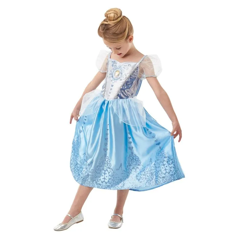 Girls Cinderella Gem Princess Blue Costume - Size 4-6 Years