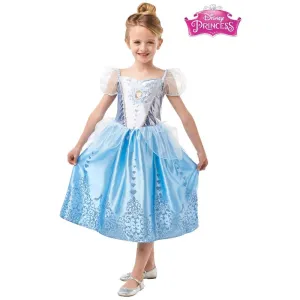 Girls Cinderella Gem Princess Blue Costume - Size 4-6 Years