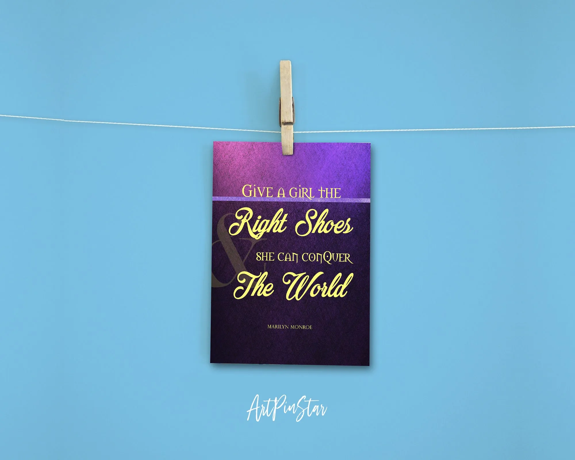 Give a girl the right shoes she can conquer the world Marilyn Monroe Inspirational Greeting Card