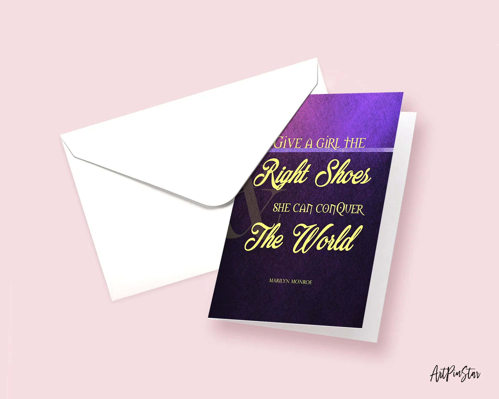 Give a girl the right shoes she can conquer the world Marilyn Monroe Inspirational Greeting Card