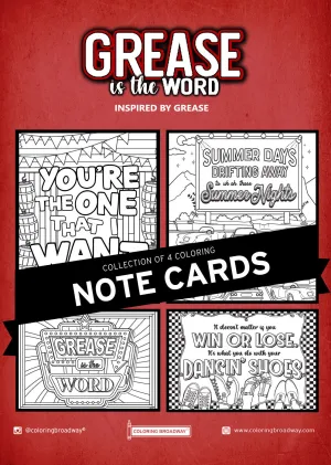 Grease "Grease is the Word" Collection - NOTE CARDS