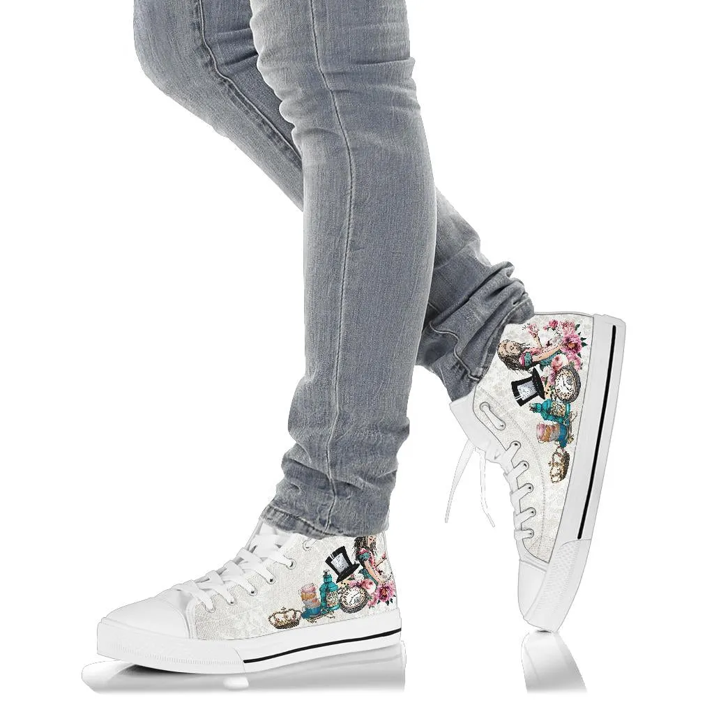 High Top Sneakers - Alice in Wonderland Gifts #101 Colorful Series | Birthday Gifts, Gift Idea, Custom Canvas Shoes, Cute Kawaii Aesthetic