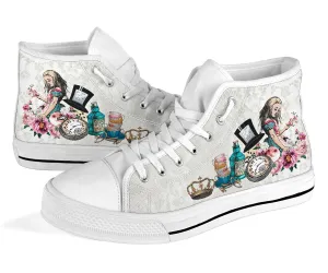 High Top Sneakers - Alice in Wonderland Gifts #101 Colorful Series | Birthday Gifts, Gift Idea, Custom Canvas Shoes, Cute Kawaii Aesthetic