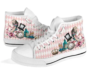High Top Sneakers - Alice in Wonderland Gifts #103 Colorful Series | Birthday Gifts, Gift Idea, Custom Canvas Shoes, Cute Kawaii Aesthetic