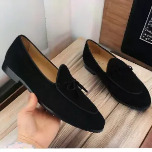 Jack Marc Fashion Tassel Suede Loafers for Men