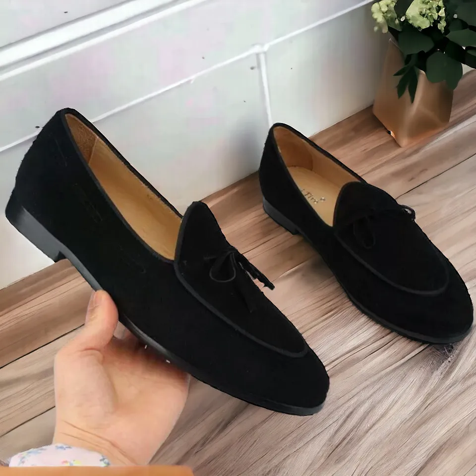 Jack Marc Fashion Tassel Suede Loafers for Men