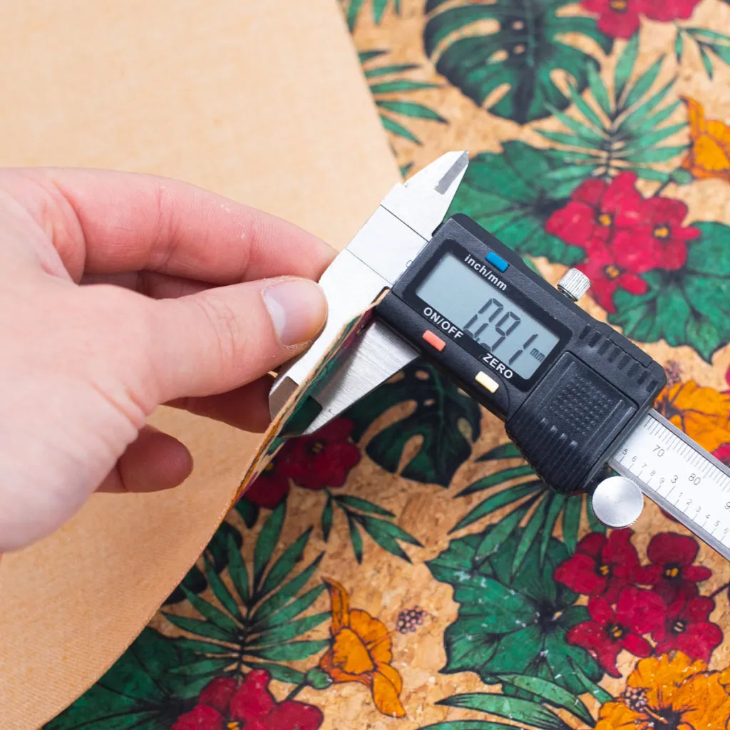 Large Flower and Palm Leaves Pattern Cork Natural Fabric COF-284-B