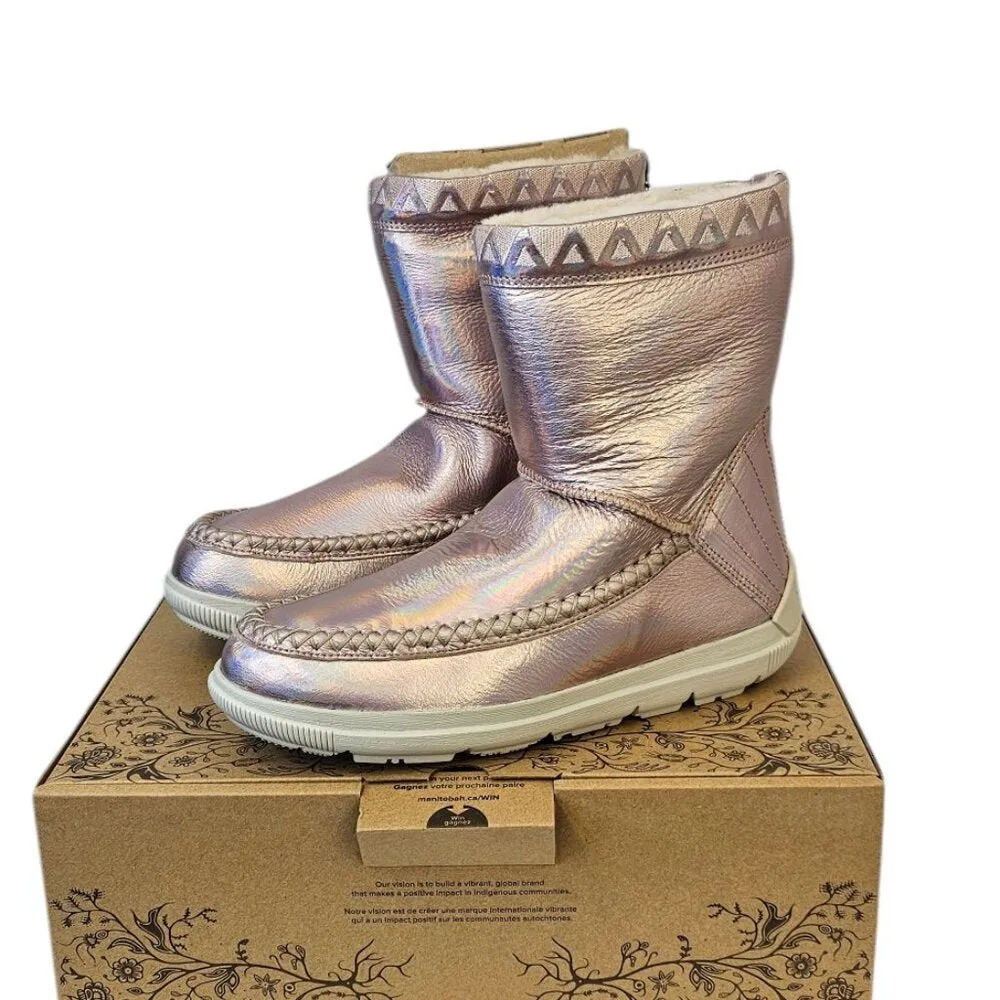 Manitobah Mukluks Reflections Leather, Sheepskin Shearling