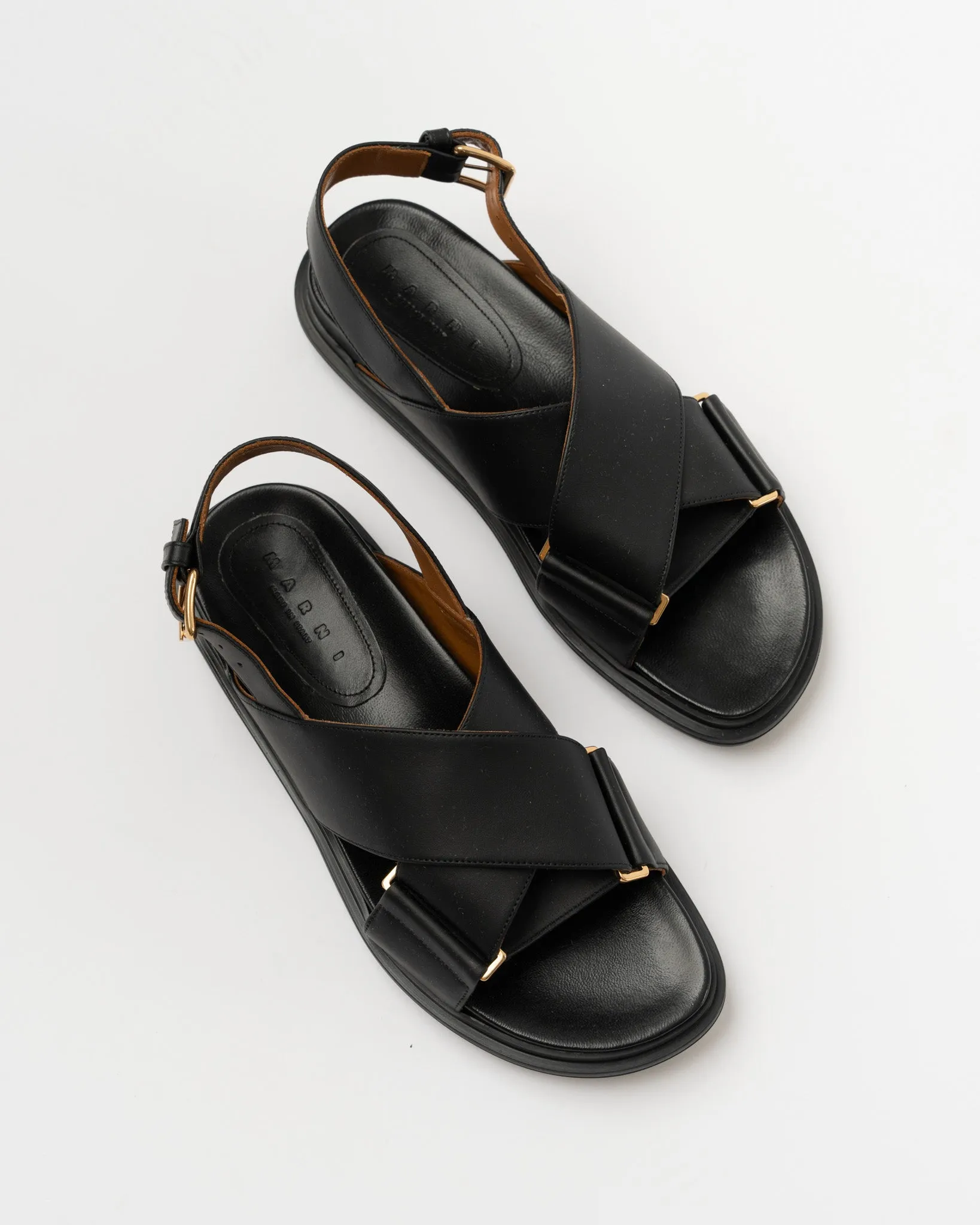 Marni Fussbett Criss Cross Sandal in Black