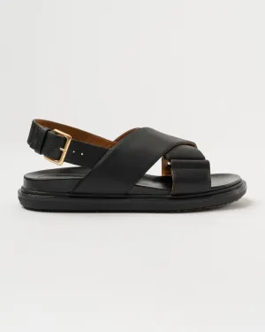 Marni Fussbett Criss Cross Sandal in Black