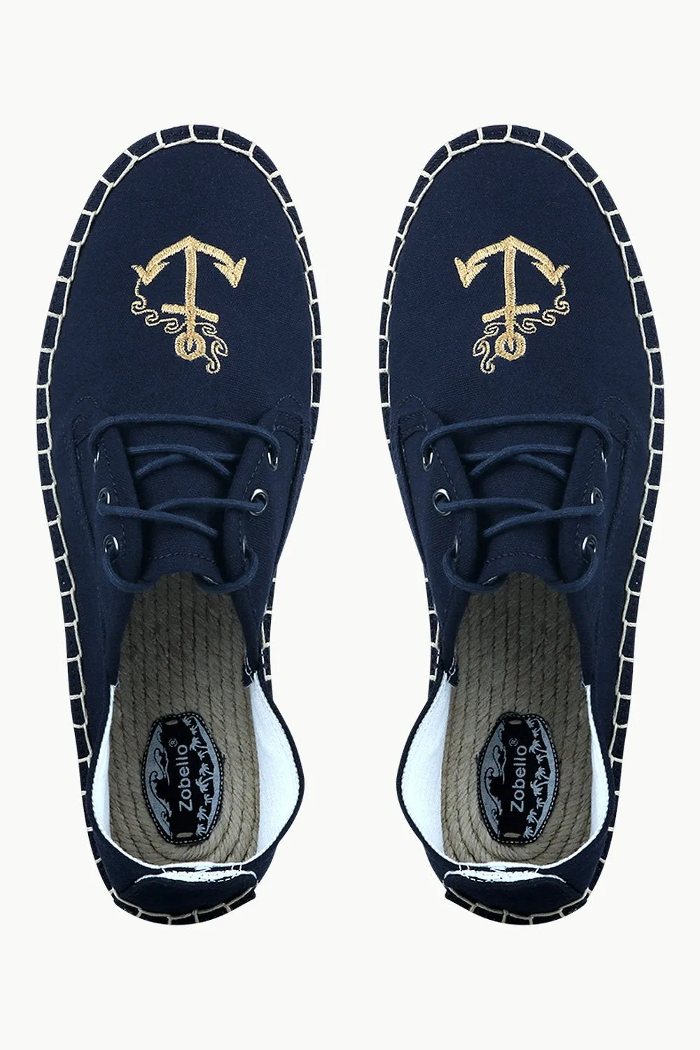 Men's Anchor Patch Lace-Up Espadrilles