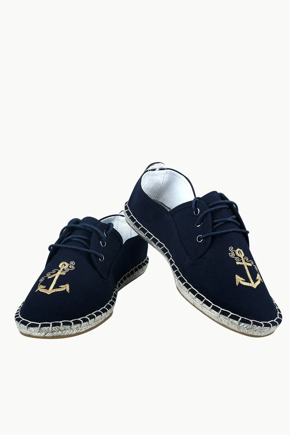 Men's Anchor Patch Lace-Up Espadrilles