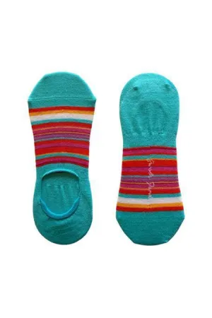 Narrow Pink Striped "No-Show" Bamboo Socks