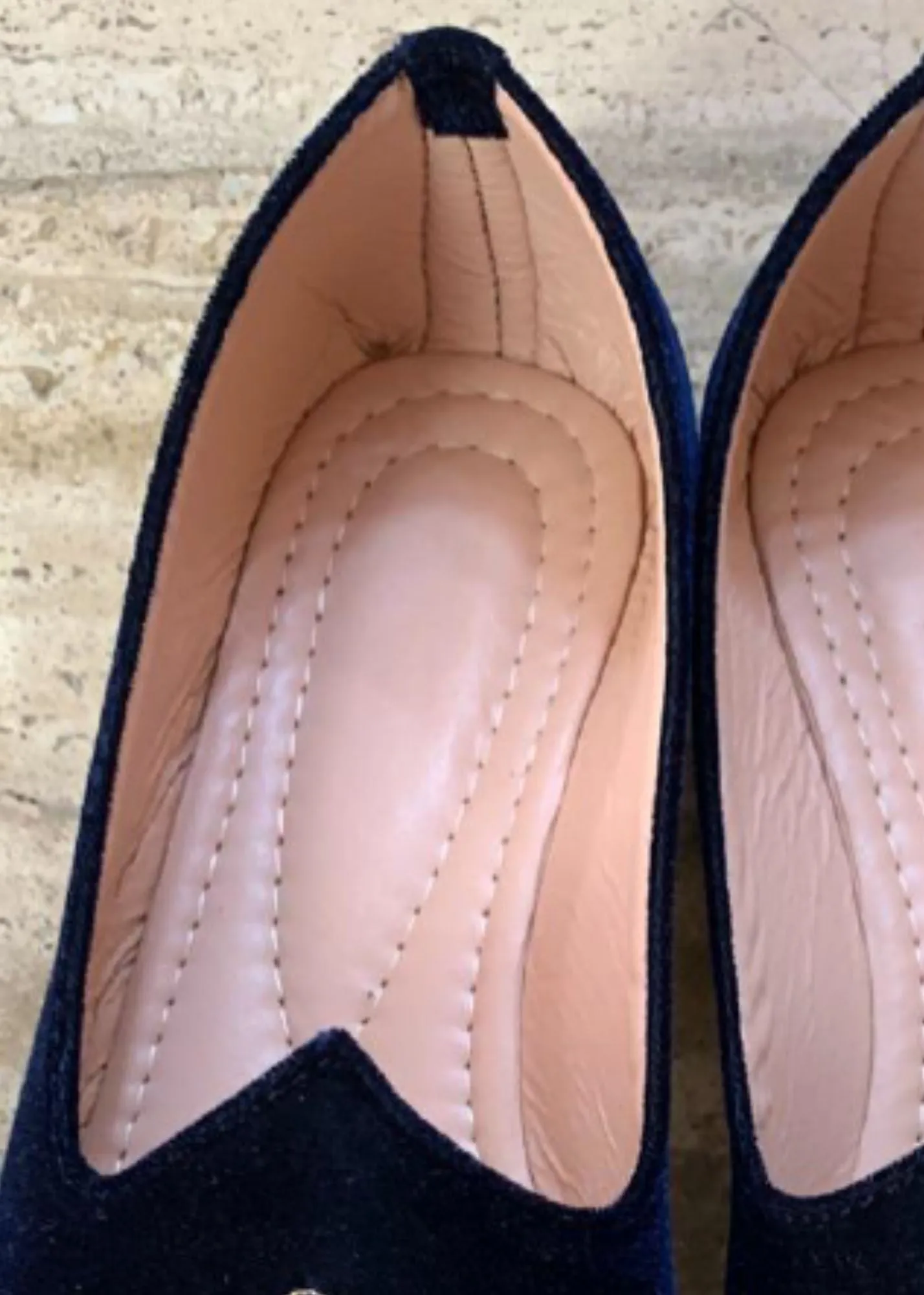 Navy Blue Hand Work Velvet Loafers for Mens