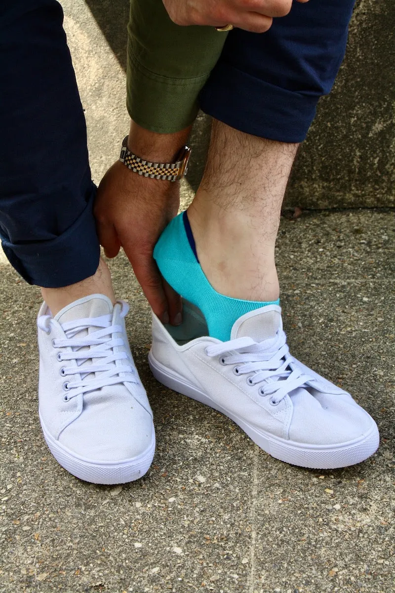 Neon Blue "No-Show" Bamboo Socks