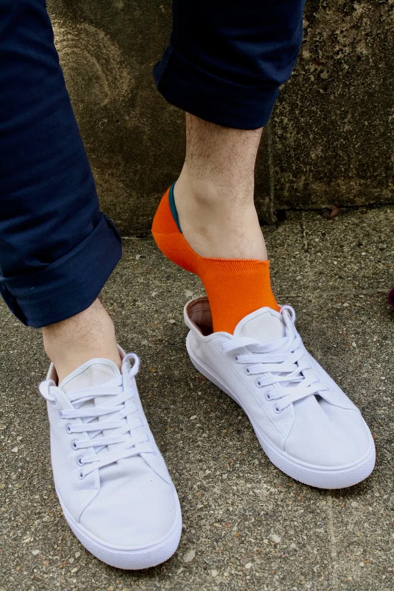 Neon Orange "No-Show" Bamboo Socks