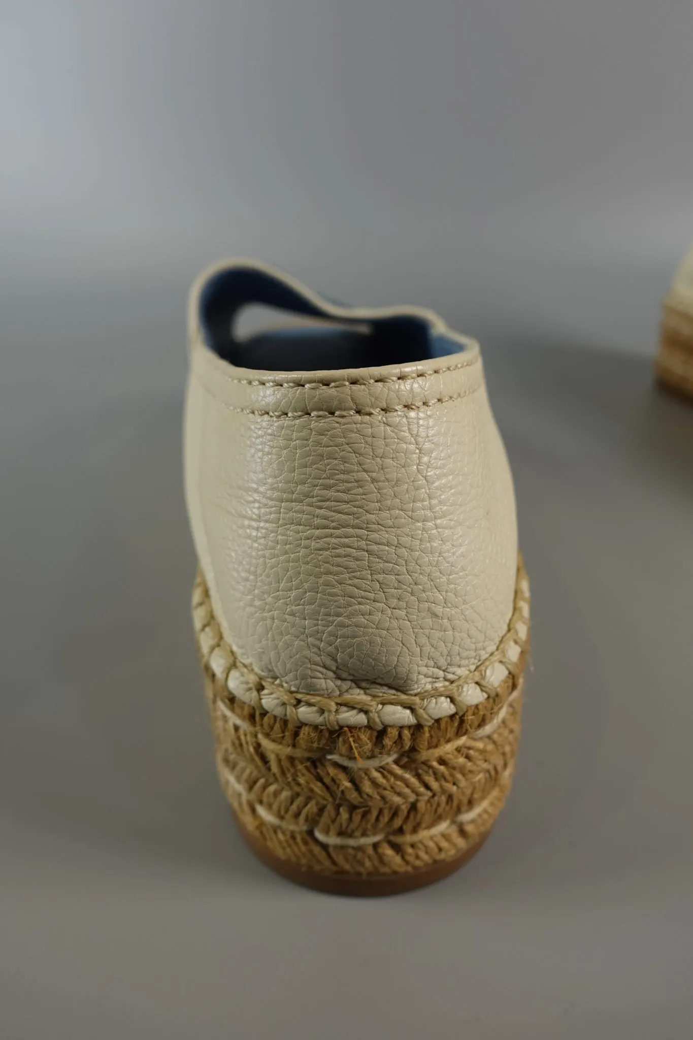 Open Toe Platform Espadrilles in Off White Size 39.5 (26cm)