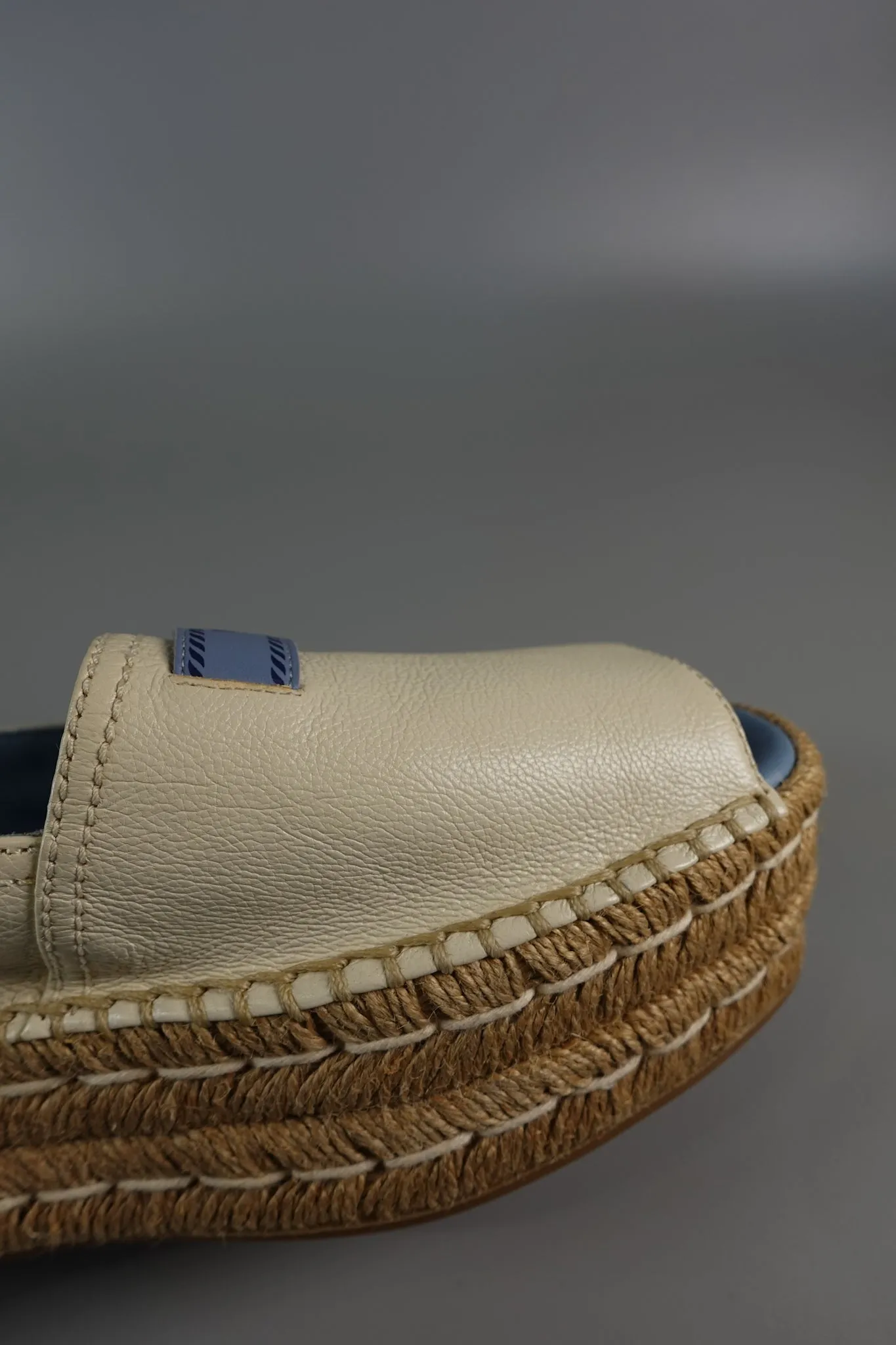 Open Toe Platform Espadrilles in Off White Size 39.5 (26cm)