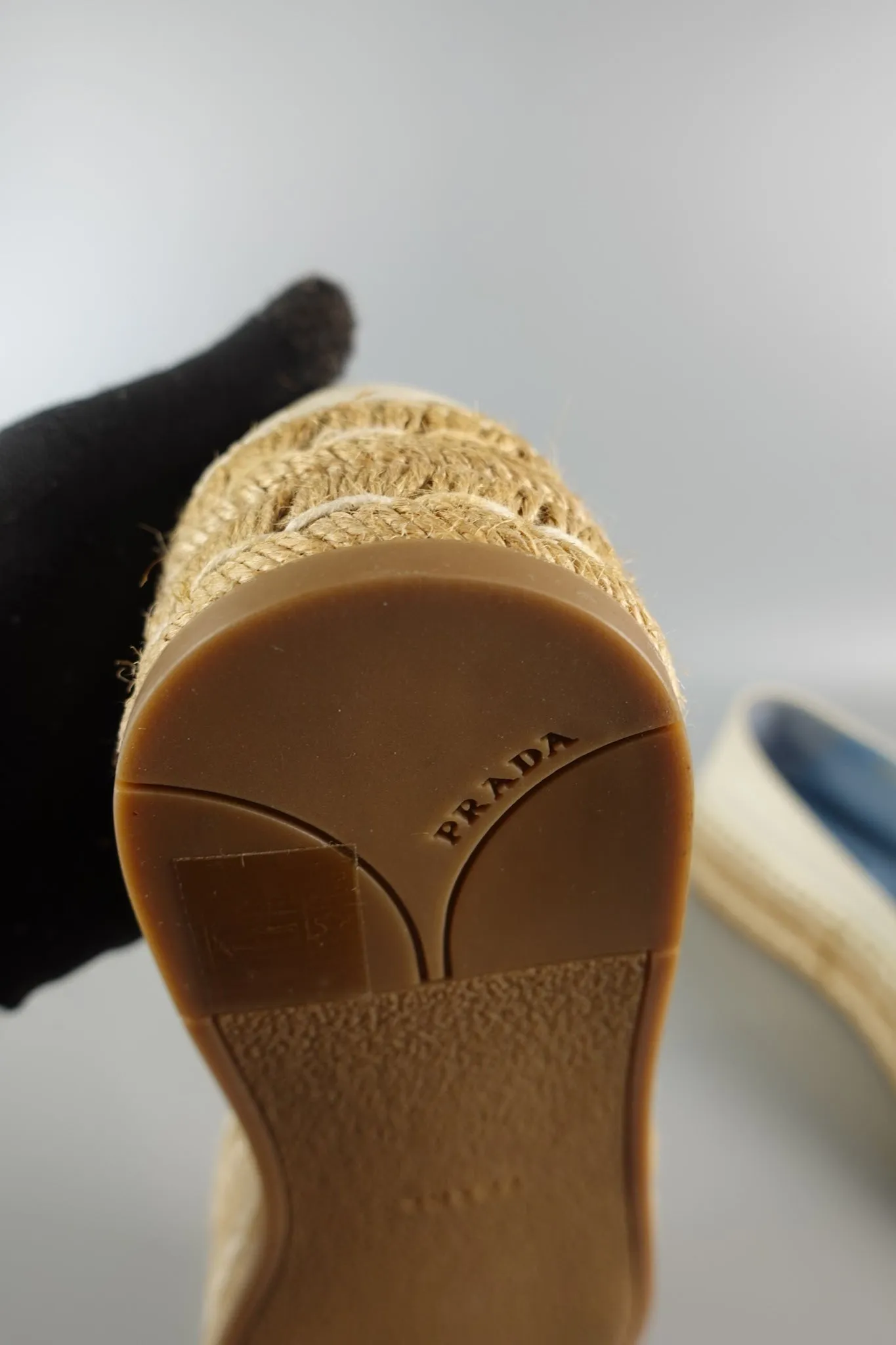 Open Toe Platform Espadrilles in Off White Size 39.5 (26cm)