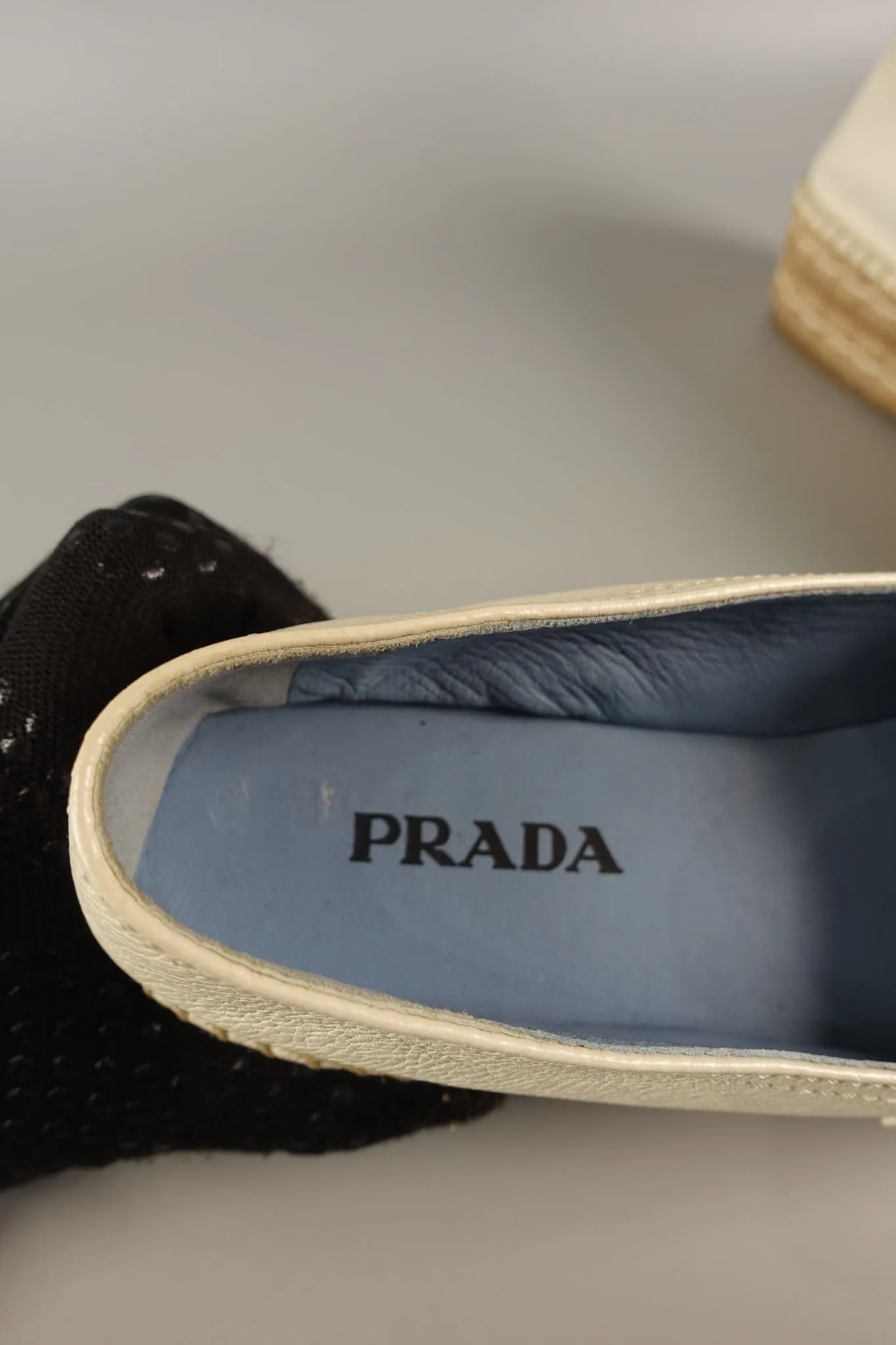Open Toe Platform Espadrilles in Off White Size 39.5 (26cm)