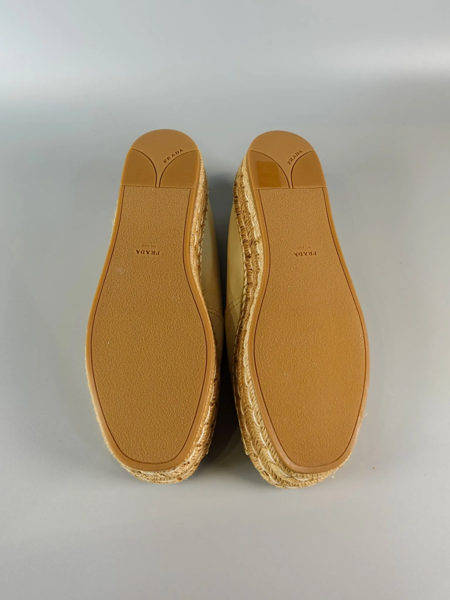 Open Toe Platform Espadrilles in Off White Size 39.5 (26cm)