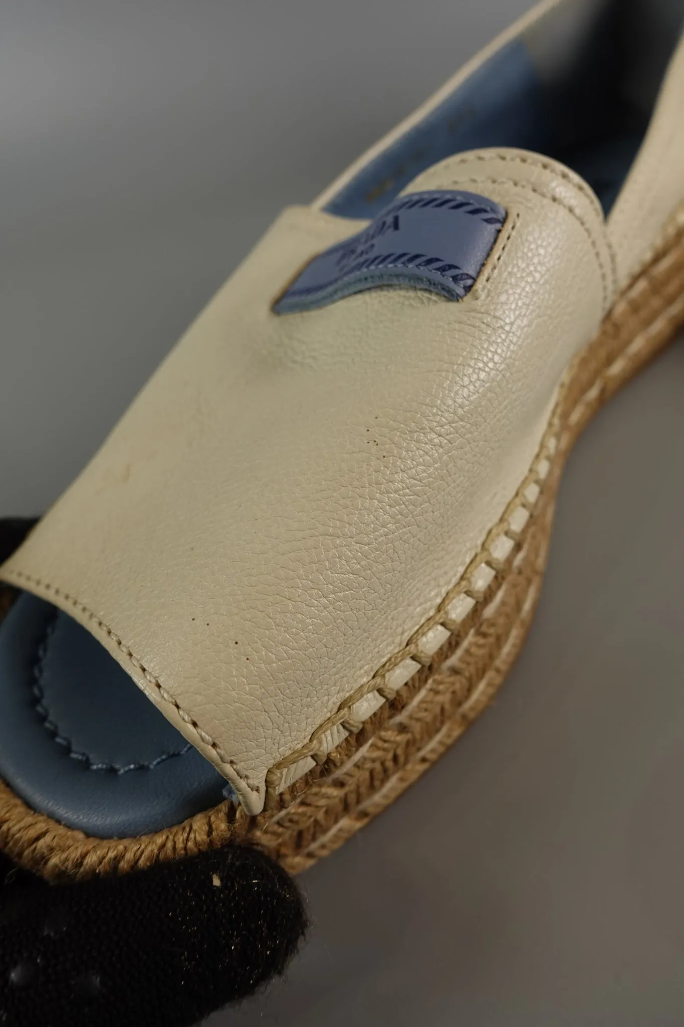 Open Toe Platform Espadrilles in Off White Size 39.5 (26cm)